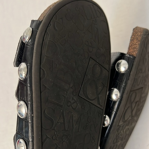 Sam & Libby Black Slide Sandals 7 - Picture 13 of 16
